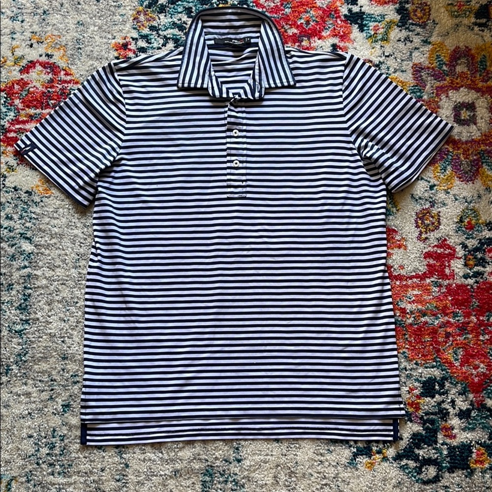 Ralph Lauren Navy and White Striped Polo